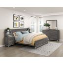 The appearance of Zephyr Queen Panel Bed In Gray designed by Homelegance in the modern / contemporary interior design. This gray piece of furniture  was selected by 1StopBedrooms from Zephyr Collection to add a touch of cosiness and style into your home. Sku: 1577DG-1;1577DG-3. Bed Type: Panel Bed. Bed Size: Queen. Material: Melamine.