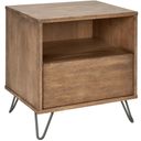 Zest 1-Drawer Solid Wood Nightstand In Washed Oak