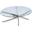 Zila Oval Cocktail Table In Brushed Nickel