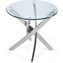 The appearance of Zila Round End Table In Brushed Nickel designed by Magnussen in the modern / contemporary interior design. This brushed nickel piece of furniture  was selected by 1StopBedrooms from Zila Collection to add a touch of cosiness and style into your home. Sku: T2050-05T;T2050-05B. Material: Metal.