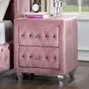 The appearance of Zohar Night Stand In Pink designed by Furniture of America in the glam interior design. This pink piece of furniture was selected by 1StopBedrooms from Zohar Collection to add a touch of cosiness and style into your home. Sku: CM7130PK-N. Material: Wood.