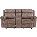The appearance of Zubaida Chocolate Glider Reclining Loveseat designed by ACME in the modern / contemporary interior design. This chocolate piece of furniture was selected by 1StopBedrooms from Zubaida Collection to add a touch of cosiness and style into your home. Sku: 55021. Material: Metal.
