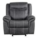 The appearance of Zubaida Power Motion Glider Recliner In Dark Gray designed by ACME in the transitional interior design. This dark gray piece of furniture was selected by 1StopBedrooms from Zubaida Collection to add a touch of cosiness and style into your home. Sku: LV04672. Material: Wood.