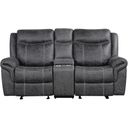 The appearance of Zubaida Power Motion Loveseat with USB Port In Dark Gray designed by ACME in the transitional interior design. This dark gray piece of furniture was selected by 1StopBedrooms from Zubaida Collection to add a touch of cosiness and style into your home. Sku: LV04671. Material: Wood.