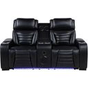 The appearance of Zuma Faux Leather Dual Power Reclining LED Loveseat In Black designed by Coaster in the modern / contemporary interior design. This black piece of furniture was selected by 1StopBedrooms from Zuma Collection to add a touch of cosiness and style into your home. Sku: 603252PP. Material: Foam.