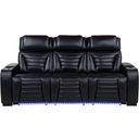 The appearance of Zuma Faux Leather Dual Power Reclining LED Sofa In Black designed by Coaster in the modern / contemporary interior design. This black piece of furniture was selected by 1StopBedrooms from Zuma Collection to add a touch of cosiness and style into your home. Sku: 603251PP. Material: Plywood.