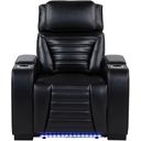 The appearance of Zuma Faux Leather Upholstered Dual Power LED Recliner In Black designed by Coaster in the modern / contemporary interior design. This black piece of furniture was selected by 1StopBedrooms from Zuma Collection to add a touch of cosiness and style into your home. Sku: 603253PP. Material: Faux Leather.