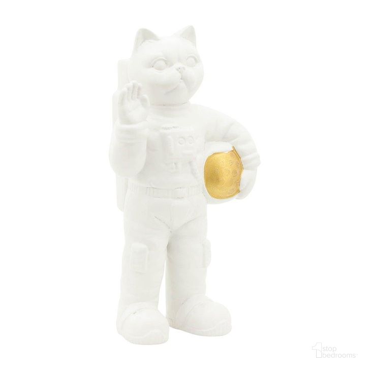 The appearance of 12 Inch Astro Cat Deco In White And Gold designed by Sagebrook in the modern / contemporary interior design. This white and gold piece of furniture  was selected by 1StopBedrooms from  to add a touch of cosiness and style into your home. Sku: 17417. Material: Ceramic. Product Type: Decorative Accessory. Image1