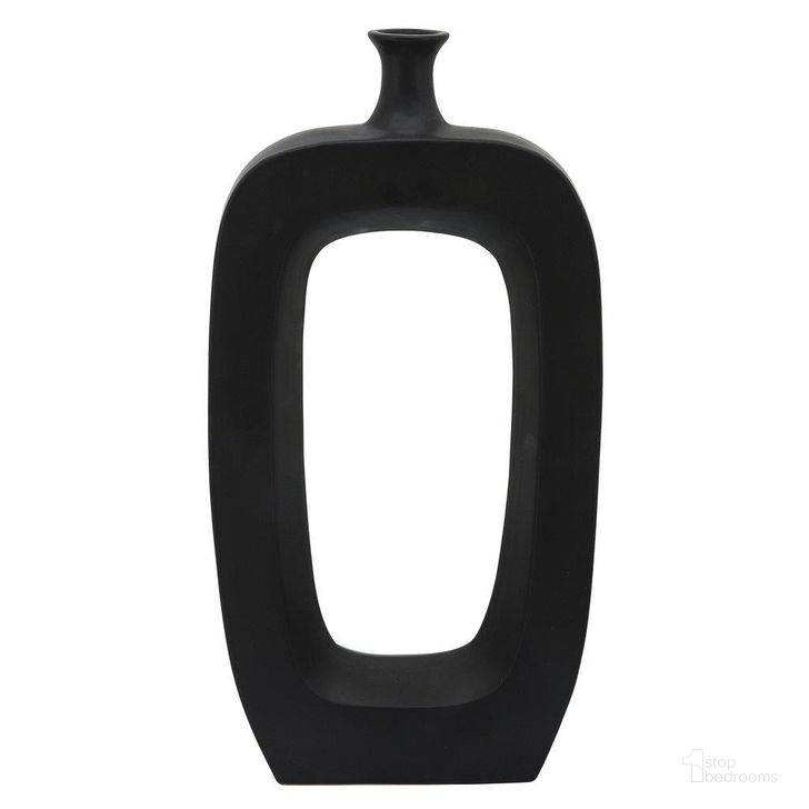 Modern Cut Out Vase Beige and Black