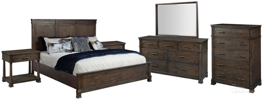 The appearance of 25664 Linwood Panel Bedroom Set designed by Hekman in the transitional interior design. This brown piece of furniture  was selected by 1StopBedrooms from Linwood Collection to add a touch of cosiness and style into your home. Sku: 25664;25663. Product Type: Bedroom Set. Bed Size: Queen. Image1