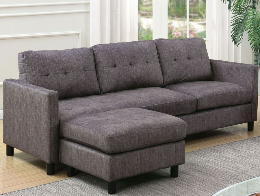 The appearance of Ceasar Reversible Sofa And Ottoman In Gray designed by ACME in the modern / contemporary interior design. This gray piece of furniture  was selected by 1StopBedrooms from Ceasar Collection to add a touch of cosiness and style into your home. Sku: 53315SOF. Product Type: Sofa. Material: Upholstery. Key Features: Tufted. Image1