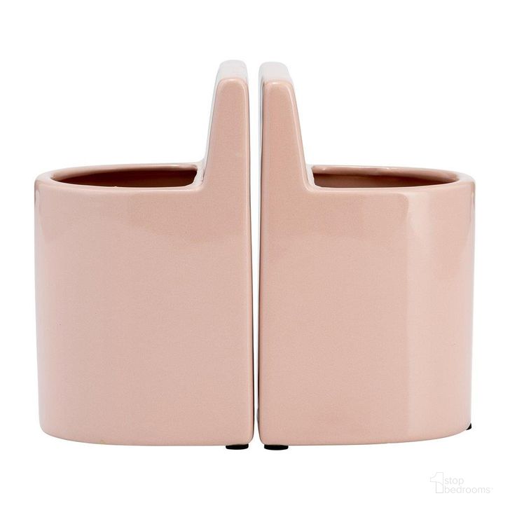 The appearance of 6 Inch Pouch Bookends In Blush designed by Sagebrook in the modern / contemporary interior design. This blush piece of furniture  was selected by 1StopBedrooms from  to add a touch of cosiness and style into your home. Sku: 16836-02. Material: Ceramic. Product Type: Bookends. Image1