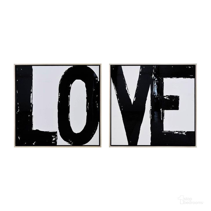 The appearance of 95 x 47 Hand Painted Love Frame Set of 2 In Black designed by Sagebrook in the modern / contemporary interior design. This black piece of furniture  was selected by 1StopBedrooms from  to add a touch of cosiness and style into your home. Sku: 70214. Product Type: Wall Art. Material: MDF. Image1