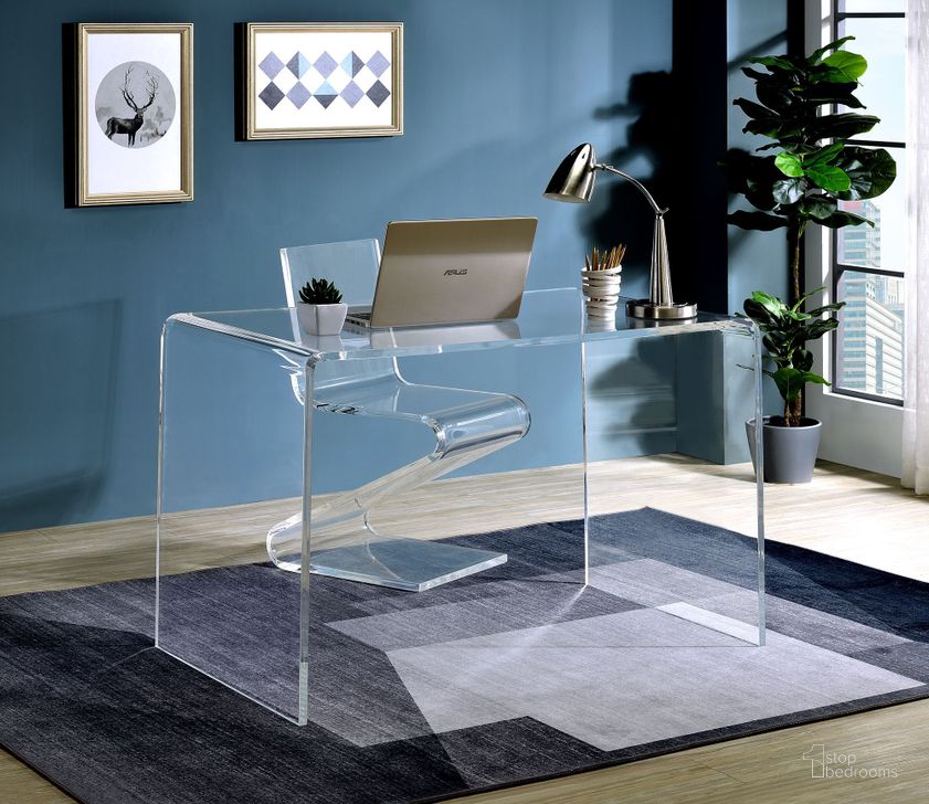 The appearance of A621-72 Clear Acrylic Office Home Office Set designed by Progressive Furniture in the transitional interior design. This transparent piece of furniture  was selected by 1StopBedrooms from A La Carte Collection to add a touch of cosiness and style into your home. Sku: A621-72;A623-41. Product Type: Home Office Set. Material: Acrylic. Image1