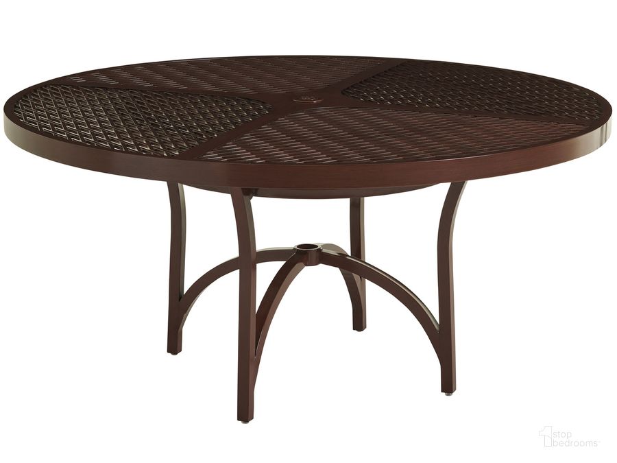 The appearance of Abaco Round Dining Table designed by Tommy Bahama in the modern / contemporary interior design. This medium brown piece of furniture  was selected by 1StopBedrooms from Abaco Collection to add a touch of cosiness and style into your home. Sku: 01-3420-870C. Product Type: Outdoor Table. Size: 60". Image1
