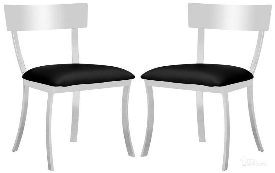 The appearance of Abby Black and Chrome 19 Inch Side Chair Set of 2 designed by Safavieh in the modern / contemporary interior design. This black and chrome piece of furniture  was selected by 1StopBedrooms from Abby Collection to add a touch of cosiness and style into your home. Sku: FOX2039A-SET2. Product Type: Dining Chair. Material: Stainless Steel. Image1