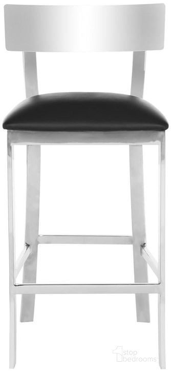 The appearance of Abby Black and Chrome 35 Inch Stainless Steel Counter Stool designed by Safavieh in the modern / contemporary interior design. This black and chrome piece of furniture  was selected by 1StopBedrooms from Abby Collection to add a touch of cosiness and style into your home. Sku: FOX2038A. Product Type: Barstool. Material: Stainless Steel. Image1