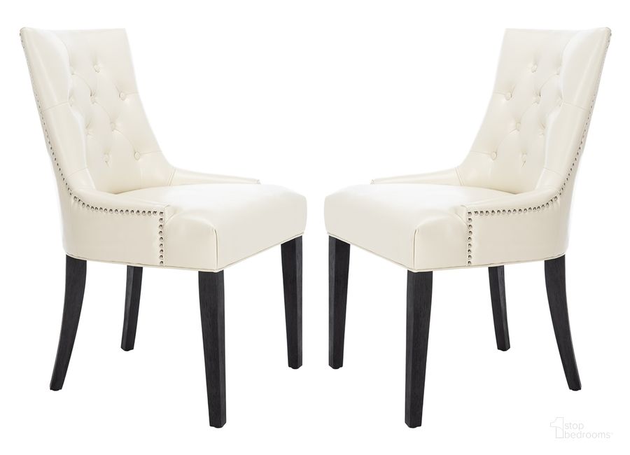 The appearance of Abby Flat Cream Tufted Dining Chair Set of 2 designed by Safavieh in the modern / contemporary interior design. This cream piece of furniture  was selected by 1StopBedrooms from Abby Collection to add a touch of cosiness and style into your home. Sku: MCR4701B-SET2. Product Type: Dining Chair. Material: Stainless Steel. Image1