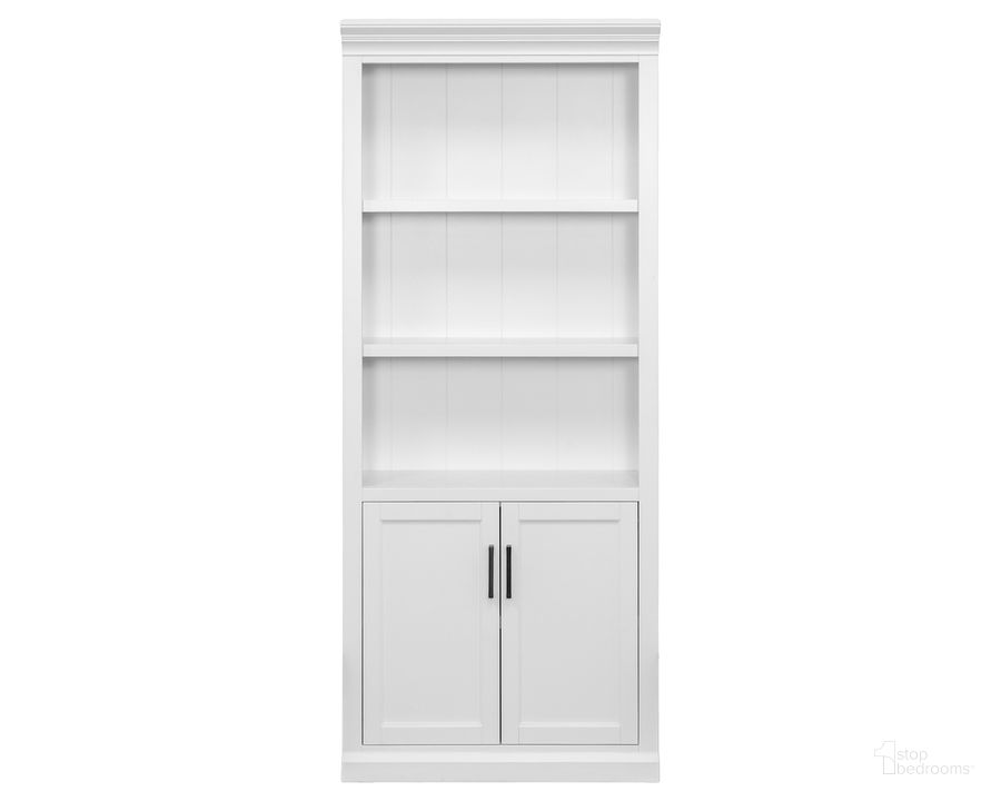 The appearance of Abby Modern Wood Lower Doors Bookcase In White designed by Martin Furniture in the modern / contemporary interior design. This white piece of furniture  was selected by 1StopBedrooms from Abby Collection to add a touch of cosiness and style into your home. Sku: IMAY3278D. Material: Wood. Product Type: Bookcase. Image1