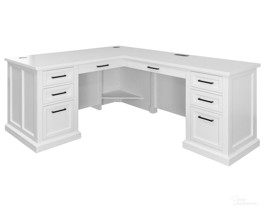 The appearance of Abby Modern Wood Return Office Desk In White designed by Martin Furniture in the modern / contemporary interior design. This white piece of furniture  was selected by 1StopBedrooms from Abby Collection to add a touch of cosiness and style into your home. Sku: IMAY664R-KIT. Material: Wood. Product Type: Office Desk. Image1