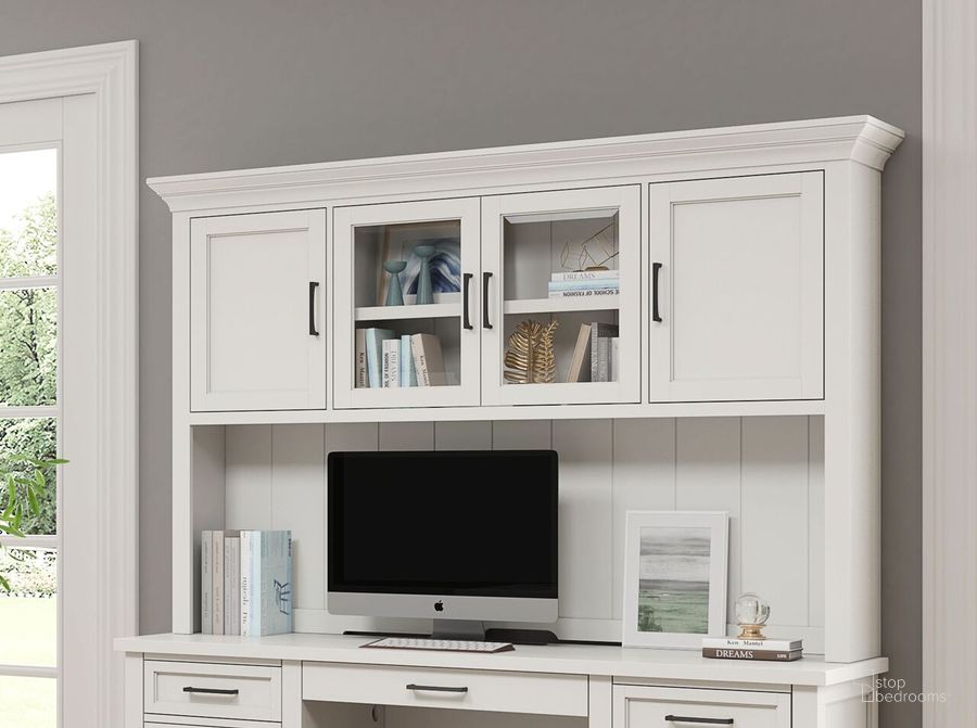 The appearance of Abby Modern Wood Storage Hutch With Doors In White designed by Martin Furniture in the modern / contemporary interior design. This white piece of furniture  was selected by 1StopBedrooms from Abby Collection to add a touch of cosiness and style into your home. Sku: IMAY682. Material: Wood. Product Type: Hutch. Image1