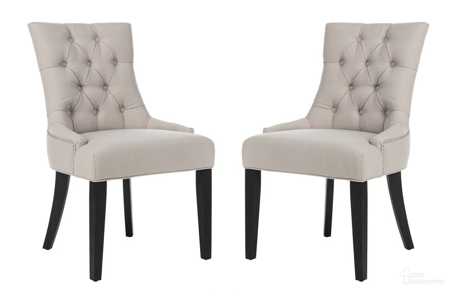 The appearance of Abby Taupe Tufted Dining Chair Set of 2 designed by Safavieh in the modern / contemporary interior design. This taupe piece of furniture  was selected by 1StopBedrooms from Abby Collection to add a touch of cosiness and style into your home. Sku: MCR4701A-SET2. Product Type: Dining Chair. Material: Stainless Steel. Image1