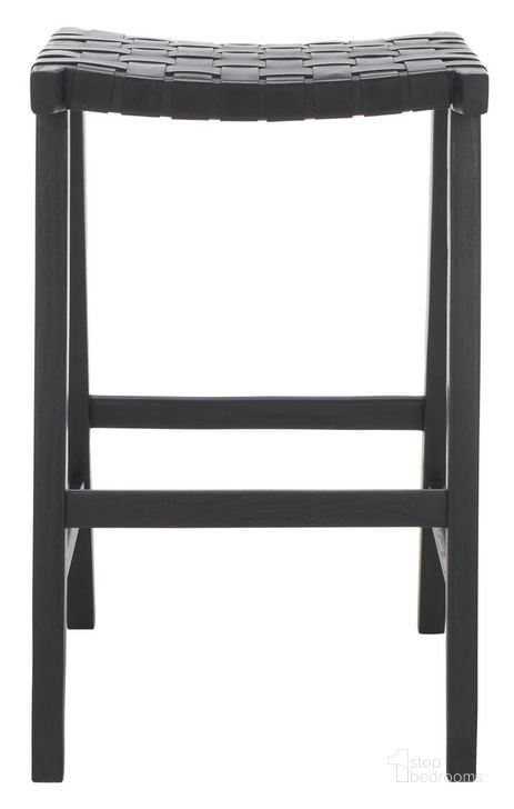The appearance of Abreu Rectangle Barstool in Black designed by Safavieh in the modern / contemporary interior design. This black piece of furniture  was selected by 1StopBedrooms from Abreu Collection to add a touch of cosiness and style into your home. Sku: BST1012G. Material: Wood. Product Type: Barstool. Image1