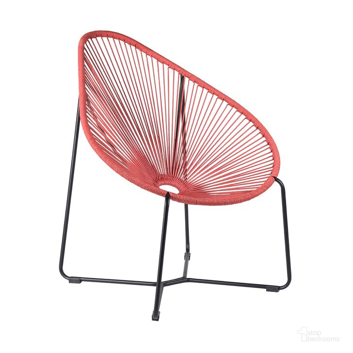 The appearance of Acapulco Indoor Outdoor Steel Papasan Lounge Chair with Brick Red Rope designed by Armen Living in the modern / contemporary interior design. This brick red piece of furniture  was selected by 1StopBedrooms from Acapulco Collection to add a touch of cosiness and style into your home. Sku: LCACSIBRK. Material: Steel. Product Type: Outdoor Lounge Chair. Image1