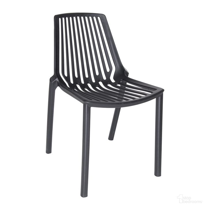 The appearance of Acken Plastic Stackable Dining Chair In Black designed by LeisureMod in the modern / contemporary interior design. This black piece of furniture  was selected by 1StopBedrooms from Acken Collection to add a touch of cosiness and style into your home. Sku: ACK18BL. Product Type: Dining Chair. Material: Plastic. Image1