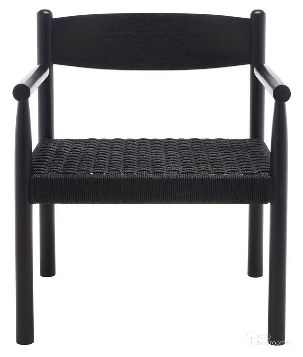 The appearance of Adalee Danish Rope Accent Chair In Black designed by Safavieh Couture in the modern / contemporary interior design. This black piece of furniture  was selected by 1StopBedrooms from Adalee Collection to add a touch of cosiness and style into your home. Sku: SFV9025B. Material: Wood. Product Type: Accent Chair. Image1