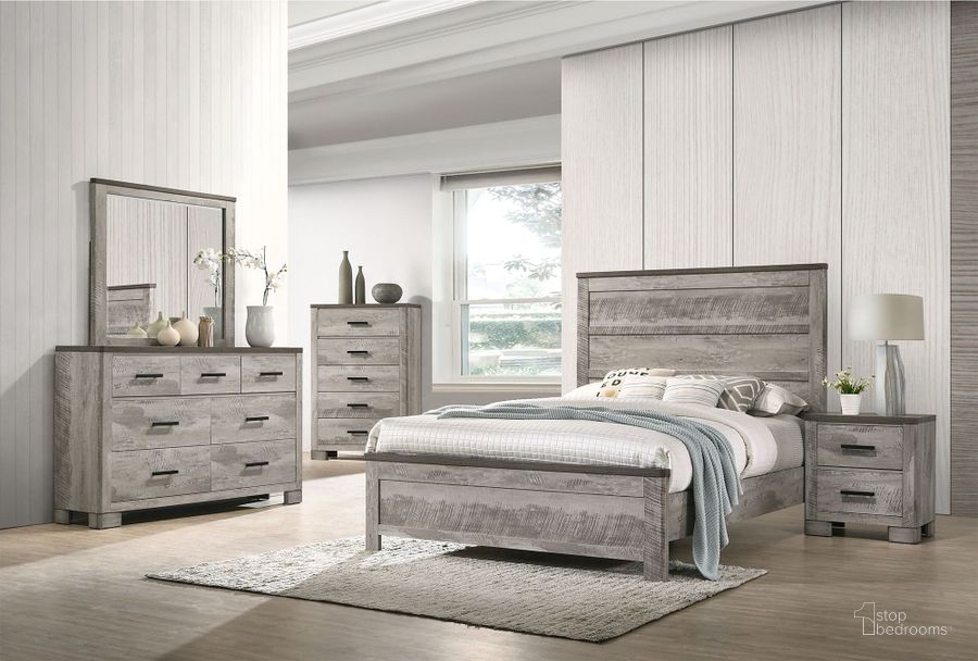 The appearance of Adam Gray Panel Bedroom Set designed by Picket House in the rustic / southwestern interior design. This gray piece of furniture  was selected by 1StopBedrooms from Adam Collection to add a touch of cosiness and style into your home. Sku: MC300QHF;MC300QKR;MC300NS. Product Type: Bedroom Set. Bed Size: Queen. Material: Rubberwood. Image1