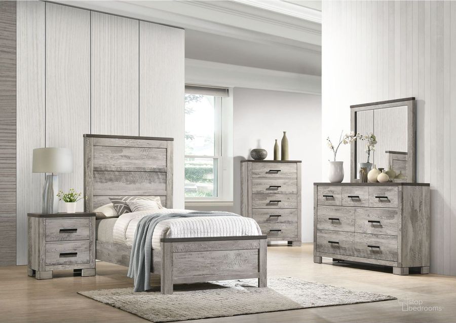 The appearance of Adam Gray Youth Panel Bedroom Set designed by Picket House in the rustic / southwestern interior design. This gray piece of furniture  was selected by 1StopBedrooms from Adam Collection to add a touch of cosiness and style into your home. Sku: MC300THF;MC300TFR;MC300NS. Product Type: Bedroom Set. Bed Size: Twin. Material: Rubberwood. Image1
