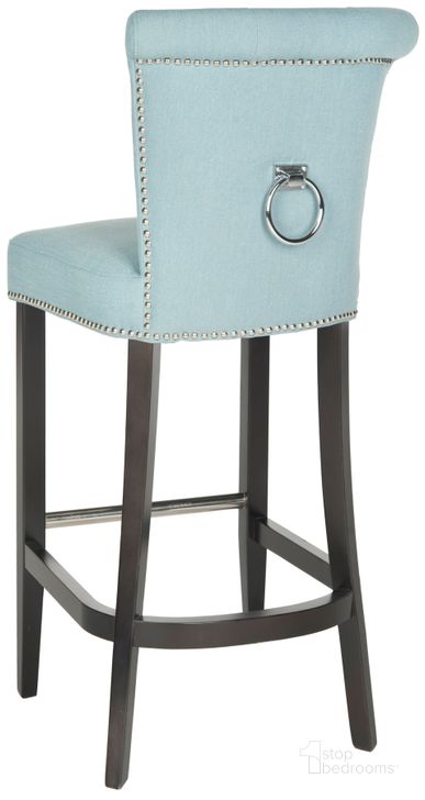 The appearance of Addo Ring Sky Blue Bar Stool designed by Safavieh in the modern / contemporary interior design. This sky blue piece of furniture  was selected by 1StopBedrooms from Addo Collection to add a touch of cosiness and style into your home. Sku: HUD8242C. Product Type: Barstool. Material: Stainless Steel. Image1