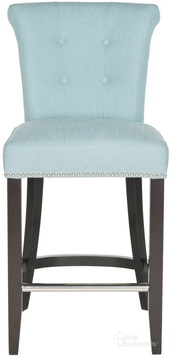 The appearance of Addo Ring Sky Blue Counter Stool designed by Safavieh in the modern / contemporary interior design. This sky blue piece of furniture  was selected by 1StopBedrooms from Addo Collection to add a touch of cosiness and style into your home. Sku: HUD8241C. Product Type: Barstool. Material: Stainless Steel. Image1