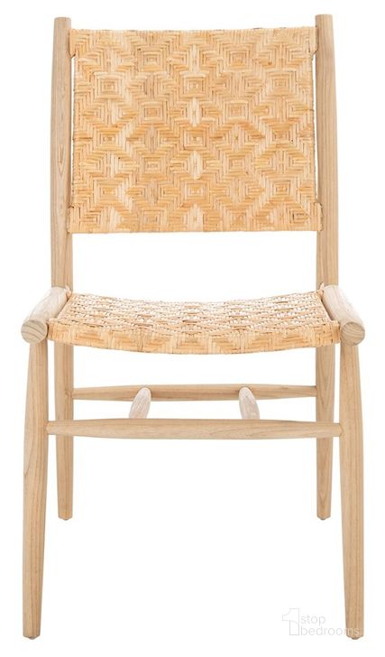 The appearance of Adira Rattan Dining Chair Set of 2 in Natural designed by Safavieh in the coastal interior design. This natural piece of furniture  was selected by 1StopBedrooms from Adira Collection to add a touch of cosiness and style into your home. Sku: DCH1202A-SET2. Material: Wood. Product Type: Dining Chair. Image1