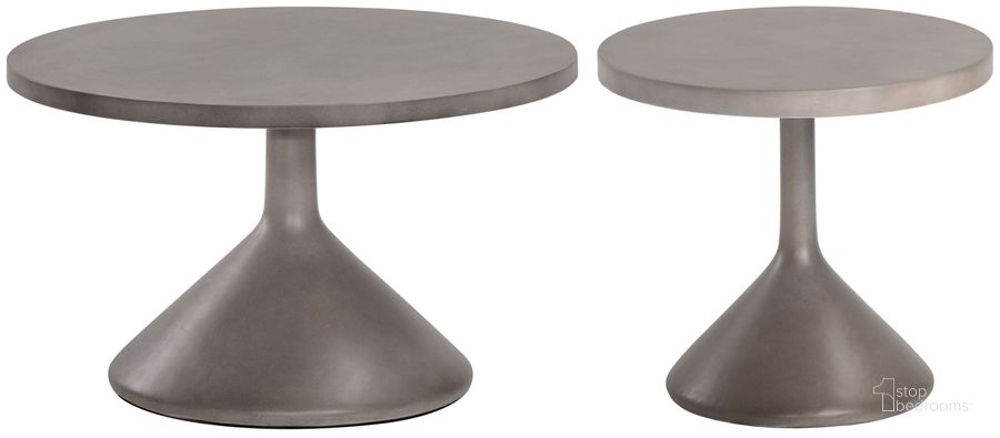 The appearance of Adonis Gray Occasional Table Set designed by Sunpan in the transitional interior design. This gray piece of furniture  was selected by 1StopBedrooms from Solterra Collection to add a touch of cosiness and style into your home. Sku: 105225;105226. Product Type: Occasional Table Set. Material: Concrete. Image1
