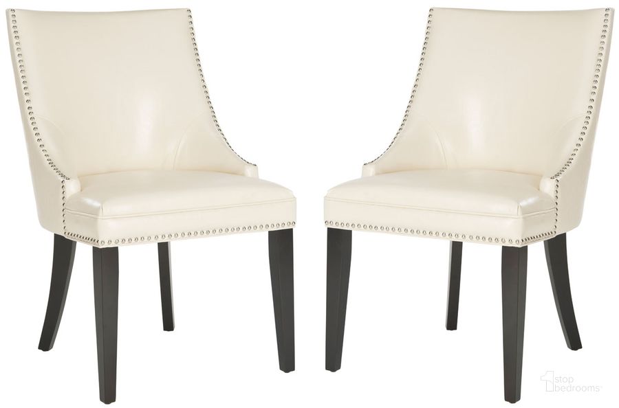 The appearance of Afton Flat Cream Dining Chair Set of 2 designed by Safavieh in the transitional interior design. This cream piece of furniture  was selected by 1StopBedrooms from Afton Collection to add a touch of cosiness and style into your home. Sku: MCR4715D-SET2. Product Type: Dining Chair. Material: Stainless Steel. Image1