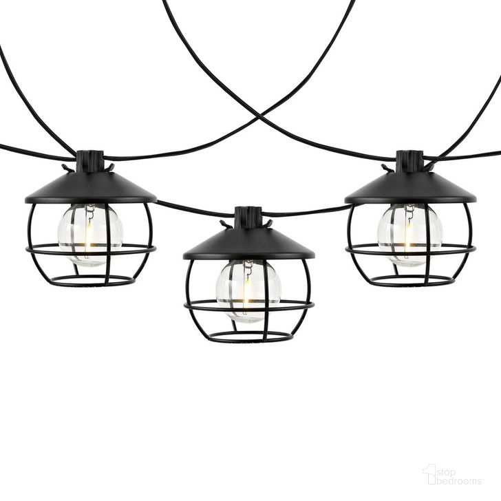 The appearance of Agitha Led Outdoor String Lights in Black designed by Safavieh in the transitional interior design. This black piece of furniture  was selected by 1StopBedrooms from Agitha Collection to add a touch of cosiness and style into your home. Sku: PLT4051A. Material: Metal. Product Type: Lighting. Image1