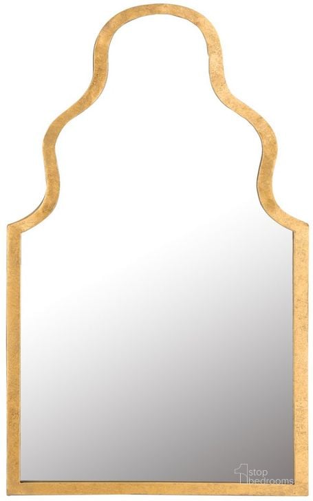 The appearance of Agrabah Gold Foil Mirror designed by Safavieh in the glam interior design. This gold piece of furniture  was selected by 1StopBedrooms from Safavieh DSN Collection to add a touch of cosiness and style into your home. Sku: DSN1501A. Product Type: Mirror. Material: Iron. Image1