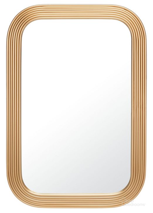 The appearance of Ahna Mirror in Gold designed by Safavieh in the modern / contemporary interior design. This gold piece of furniture  was selected by 1StopBedrooms from Ahna Collection to add a touch of cosiness and style into your home. Sku: MRR2003C. Material: Wood. Product Type: Mirror. Image1
