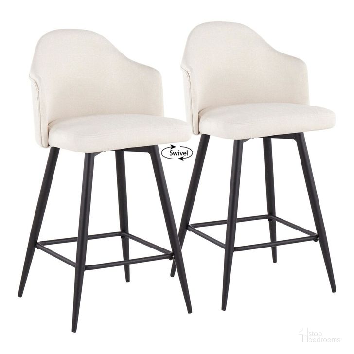 The appearance of Ahoy 26 Inch Counter Stool Set of 2 In Cream designed by Lumisource in the modern / contemporary interior design. This cream piece of furniture  was selected by 1StopBedrooms from Ahoy Collection to add a touch of cosiness and style into your home. Sku: B26-AHOYUP-55SWVX2 BKCR2. Material: Metal. Product Type: Barstool. Image1