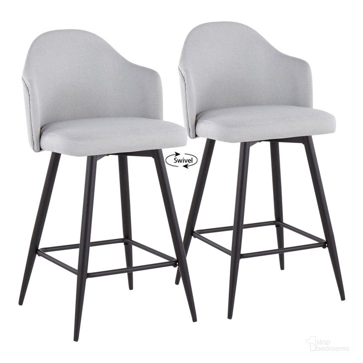 The appearance of Ahoy 26 Inch Counter Stool Set of 2 In Light Grey designed by Lumisource in the modern / contemporary interior design. This light grey piece of furniture  was selected by 1StopBedrooms from Ahoy Collection to add a touch of cosiness and style into your home. Sku: B26-AHOYUP-55SWVX2 BKLGY2. Material: Metal. Product Type: Barstool. Image1