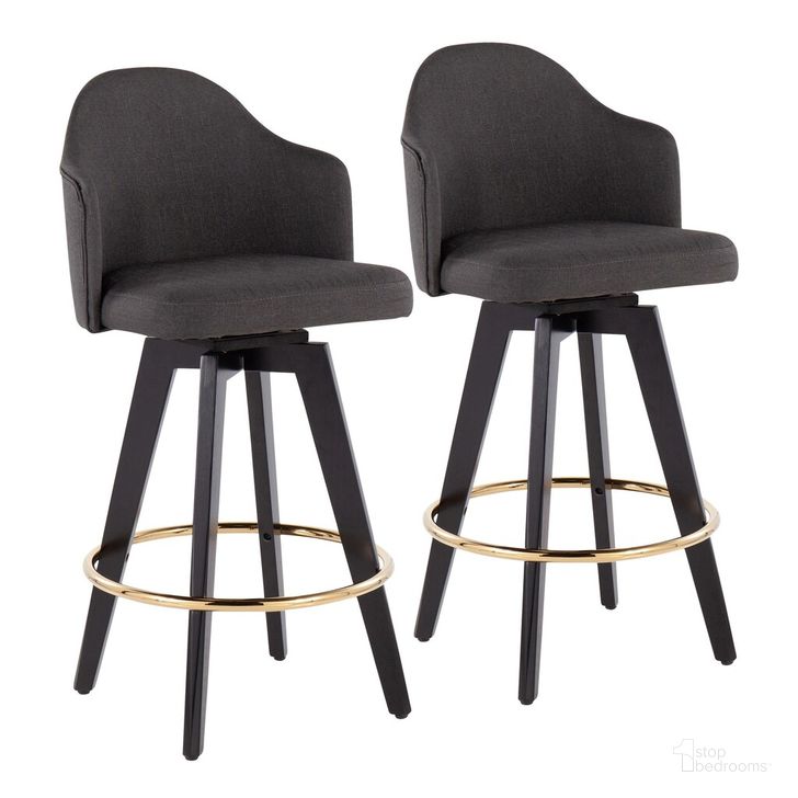 The appearance of Ahoy 26 Inch Counter Stool Set of 2 In Charcoal designed by Lumisource in the modern / contemporary interior design. This charcoal piece of furniture  was selected by 1StopBedrooms from Ahoy Collection to add a touch of cosiness and style into your home. Sku: B26-AHOYUP2-SWVG BKCHAR2. Material: Wood. Product Type: Barstool. Image1