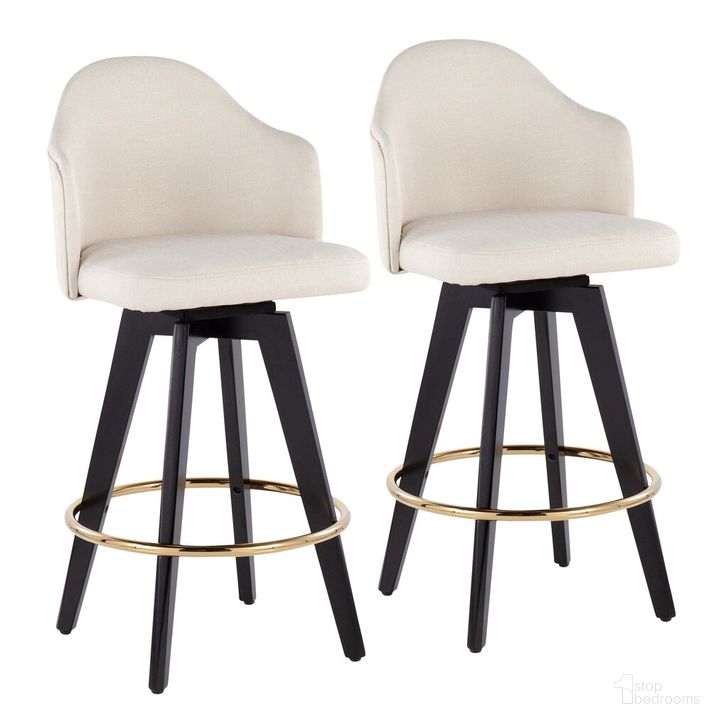 The appearance of Ahoy 26 Inch Counter Stool Set of 2 In Cream designed by Lumisource in the modern / contemporary interior design. This cream piece of furniture  was selected by 1StopBedrooms from Ahoy Collection to add a touch of cosiness and style into your home. Sku: B26-AHOYUP2-SWVG BKCR2. Material: Wood. Product Type: Barstool. Image1