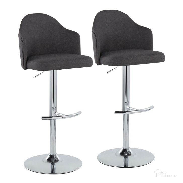 The appearance of Ahoy Adjustable Barstool Set of 2 In Charcoal designed by Lumisource in the modern / contemporary interior design. This charcoal piece of furniture  was selected by 1StopBedrooms from Ahoy Collection to add a touch of cosiness and style into your home. Sku: BS-AHOYUPFB-RT2 CHRCHAR2. Material: Metal. Product Type: Barstool. Image1