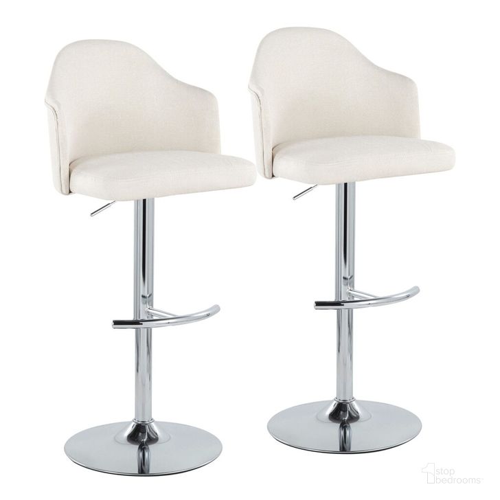 The appearance of Ahoy Adjustable Barstool Set of 2 In Cream designed by Lumisource in the modern / contemporary interior design. This cream piece of furniture  was selected by 1StopBedrooms from Ahoy Collection to add a touch of cosiness and style into your home. Sku: BS-AHOYUPFB-RT2 CHRCR2. Material: Metal. Product Type: Barstool. Image1