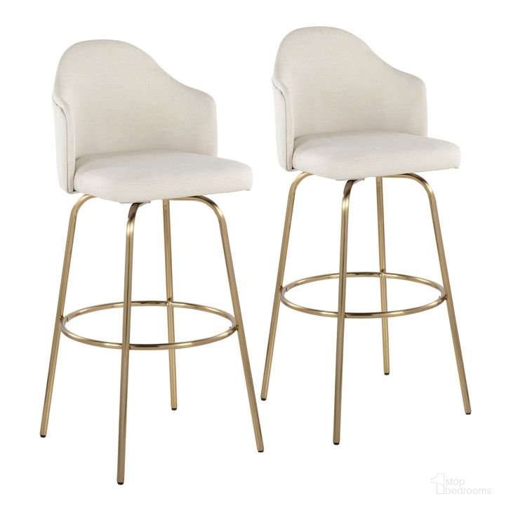 The appearance of Ahoy Bar Stool Set of 2 In Cream designed by Lumisource in the modern / contemporary interior design. This cream piece of furniture  was selected by 1StopBedrooms from Ahoy Collection to add a touch of cosiness and style into your home. Sku: B30-AHOYUP CLAIREG2 AUCR2. Material: Metal. Product Type: Barstool. Image1