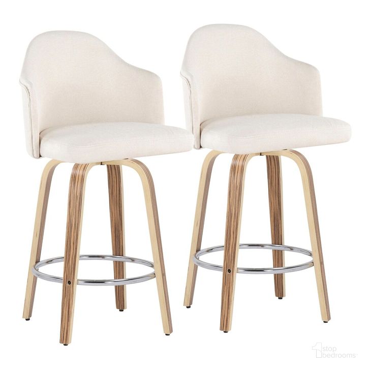 The appearance of Ahoy Counter Stool Set of 2 In Cream designed by Lumisource in the transitional interior design. This cream piece of furniture  was selected by 1StopBedrooms from Ahoy Collection to add a touch of cosiness and style into your home. Sku: B26-AHOYUPGRT-R2 ZBCR2. Material: Wood. Product Type: Barstool. Image1