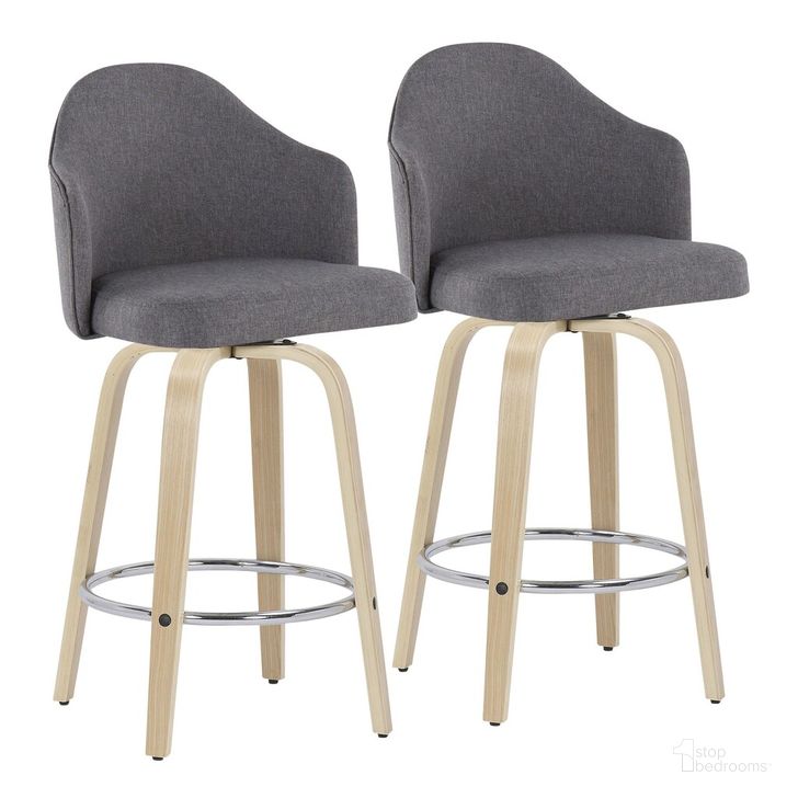 The appearance of Ahoy Counter Stool Set of 2 In Grey designed by Lumisource in the transitional interior design. This grey piece of furniture  was selected by 1StopBedrooms from Ahoy Collection to add a touch of cosiness and style into your home. Sku: B26-AHOYUPGRT-R2 NAGY2. Material: Wood. Product Type: Barstool. Image1