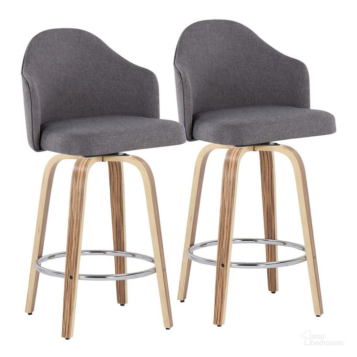 The appearance of Ahoy Counter Stool Set of 2 In Grey designed by Lumisource in the transitional interior design. This grey piece of furniture  was selected by 1StopBedrooms from Ahoy Collection to add a touch of cosiness and style into your home. Sku: B26-AHOYUPGRT-R2 ZBGY2. Material: Wood. Product Type: Barstool. Image1